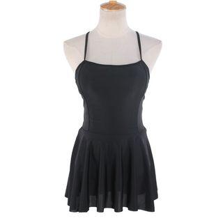 Spaghetti Strap Open-back Swim Dress