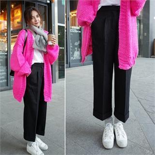 Cuff-hem Wide-leg Pants