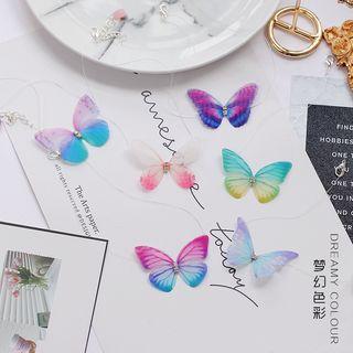 Butterfly Rhinestone Fish Wire Pendant