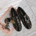 Faux Patent Leather Low Heel Loafers