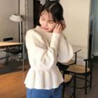 Peplum Sweater Off-white - One Size