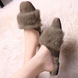 Square-toe Furry Mules