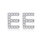 Simple And Fashion Letter E Cubic Zircon Stud Earrings Silver - One Size