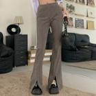 High Waist Bootcut Pants Gray - One Size