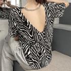 Leopard Print Backless Top As The Picture Shows - One Size