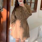 Belted Corduroy Shirtdress
