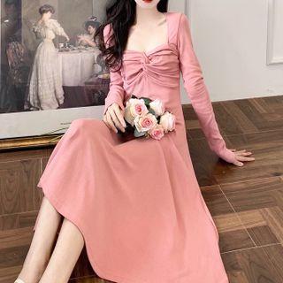 Twisted Midi A-line Dress