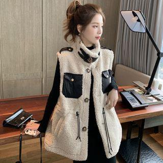 Drawstring Waist Fluffy Vest