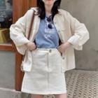 Buttoned Jacket / A-line Skirt