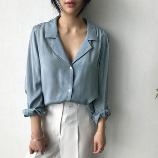 Notched-collar Sleek Shirt