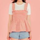 Smocked Plaid Camisole Top