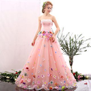 Floral Off-shoulder Evening Dress