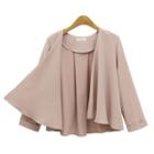 Ruffle Plain Long-sleeve Jacket