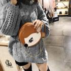 Faux-leather Deer Applique Cross Bag