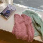 Raglan-sleeve Mohair Blend Sweater