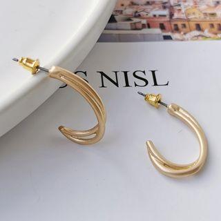 Alloy Layered Open Hoop Earring 1 Pair - Stud Earring - As Shown In Figure - One Size