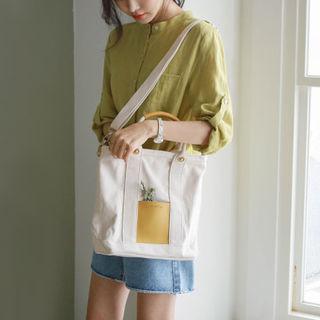 Canvas Shopper Bag With Shoulder Strap