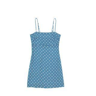 Dotted Spaghetti-strap Mini A-line Dress
