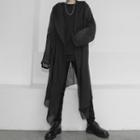 Flax Ruched Cardigan Black - One Size