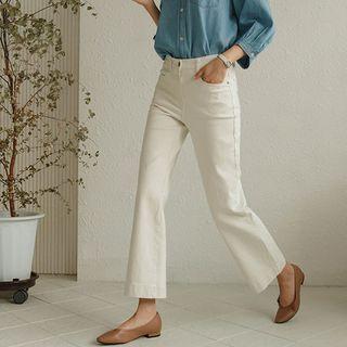 Basic Band-waist Wide-leg Pants