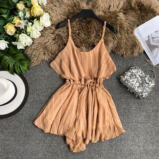 Pinstriped Strappy Playsuit