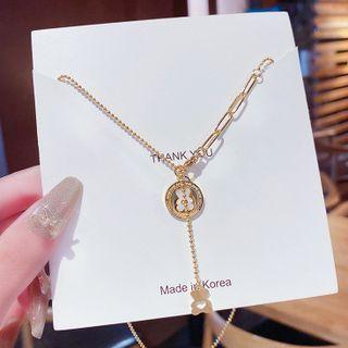 Bear Pendant Necklace X070 - 1 Pc - Gold - One Size