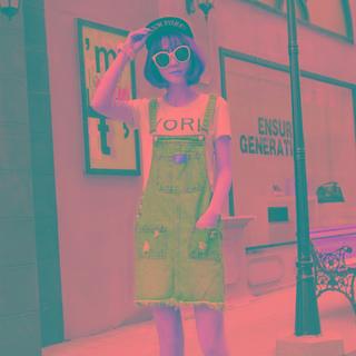 Ripped Mini Denim Overall Dress