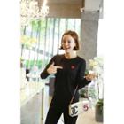 Heart-patch Slim-fit T-shirt