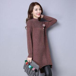 Slit-back Knit Dress