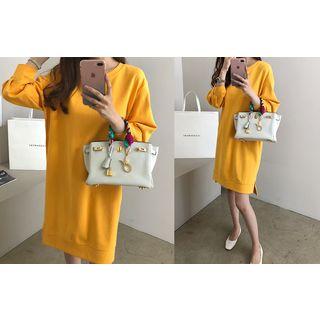 Pintuck-trim Pullover Dress