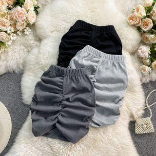 High Waist Ruched Mini Pencil Skirt