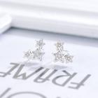 Star Ear Stud 1 Pair - 925 Silver - Silver - One Size