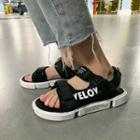 Lettering Snap Buckle Sandals