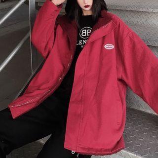 Logo Zip-up Jacket Wine Red - One Size
