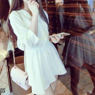 Mini A-line Chiffon Shirtdress