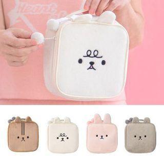 Fluffy Cartoon Animal Zip Pouch