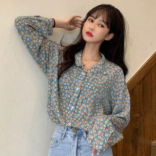 Floral Print Shirt Floral - Blue - One Size