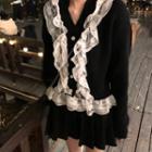Lace Trim Cardigan / A-line Skirt