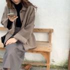 Loose-fit Coat Coffee - One Size