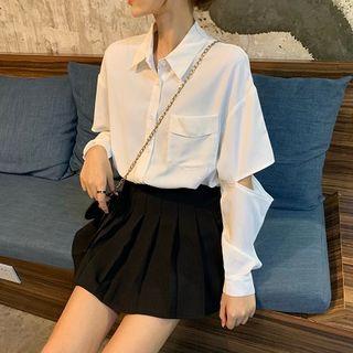Cut-out Shirt White - One Size