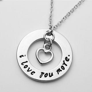 Heart & Lettering Hoop Pendant Necklace