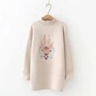 Deer Embroidered Long Sweater