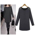 Studded Long-sleeve Dress