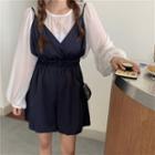 Plain Chiffon Top / Strappy Playsuit