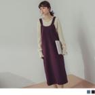 Slit-back Cutout Pinafore Dress