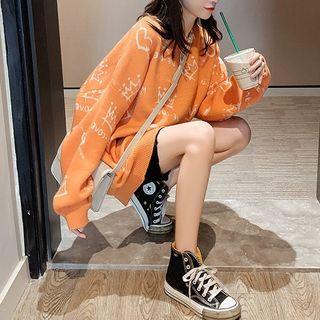 Crown & Heart Print Sweater