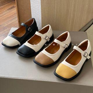 Color Panel Platform Mary Jane Shoes