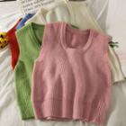 Plain Knit Vest In 8 Colors