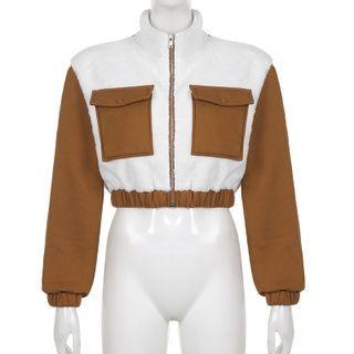 Cropped Fleece Cargo Jacket