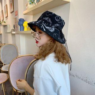Couple Matching Printed Lace Trim Bucket Hat